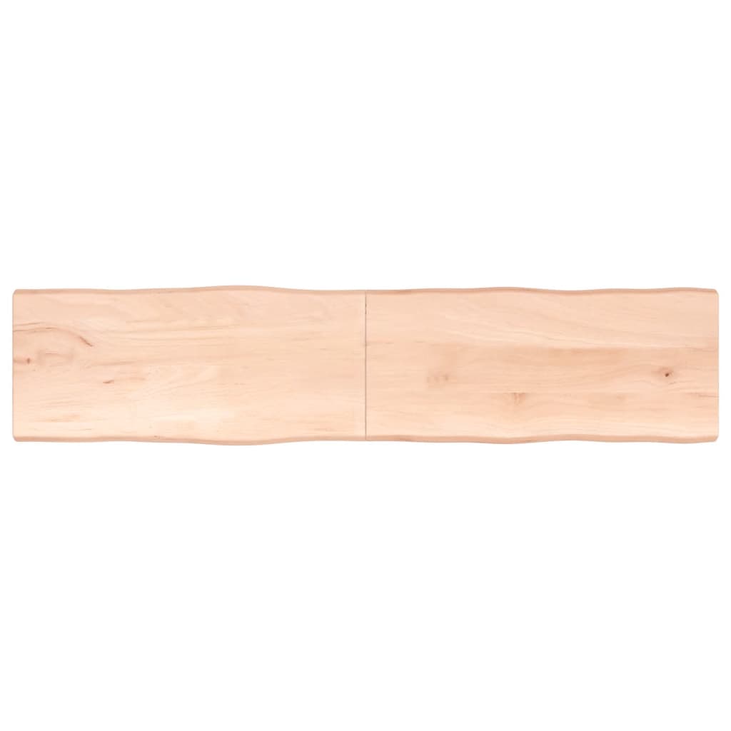 Blat masă 220x50x(2-4) cm lemn stejar netratat contur organic