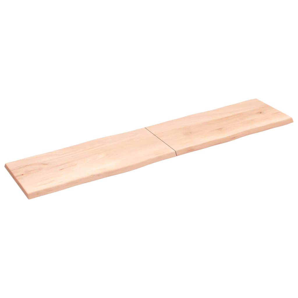 Blat masă 220x50x(2-4) cm lemn stejar netratat contur organic