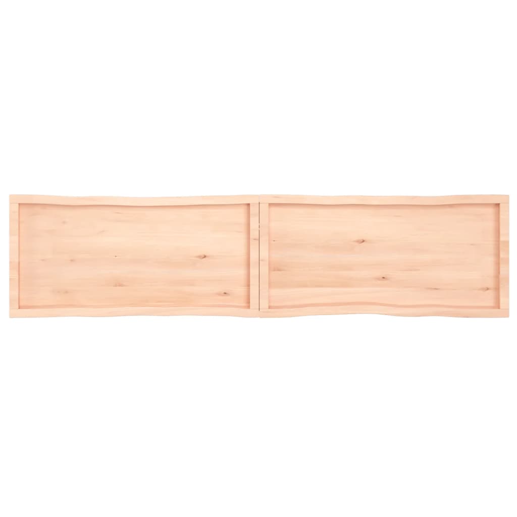 Blat masă 220x50x(2-4) cm lemn stejar netratat contur organic