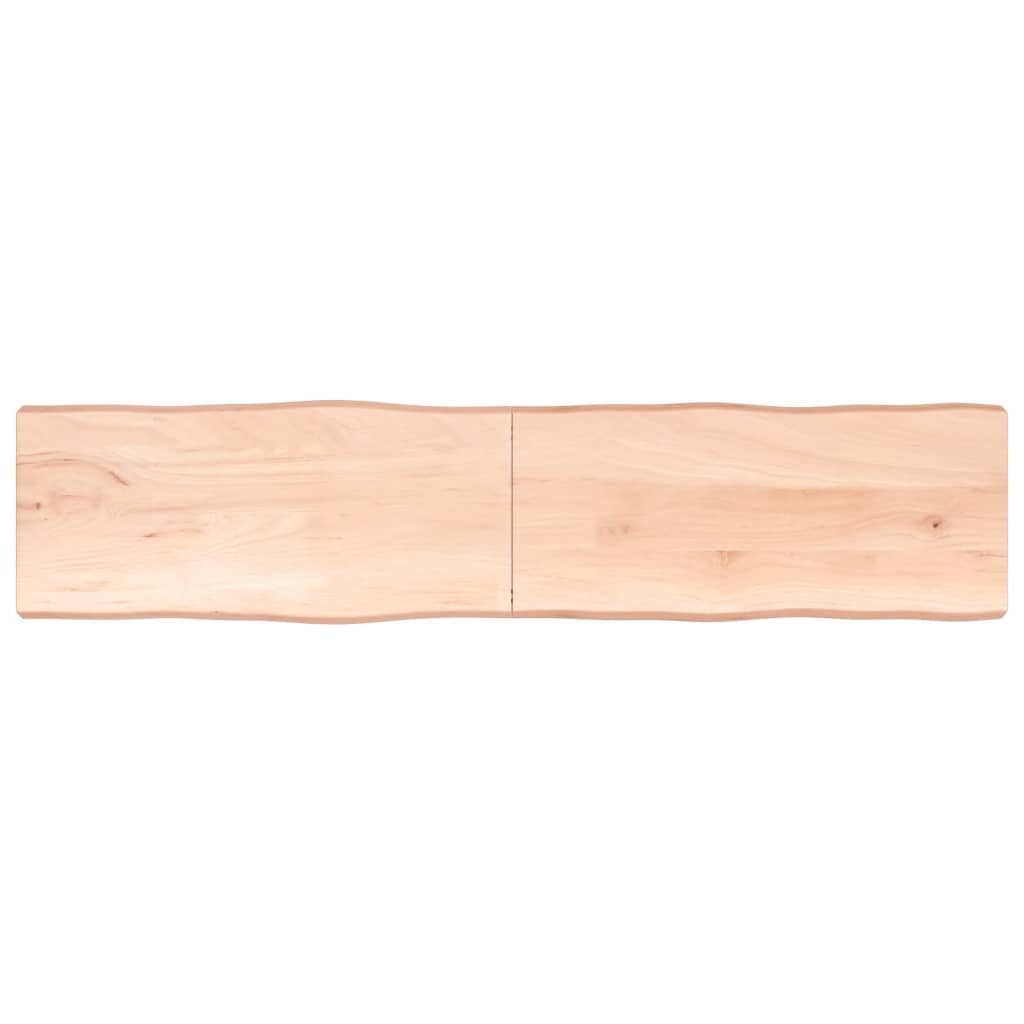 Blat masă 220x50x(2-6) cm lemn stejar netratat contur organic