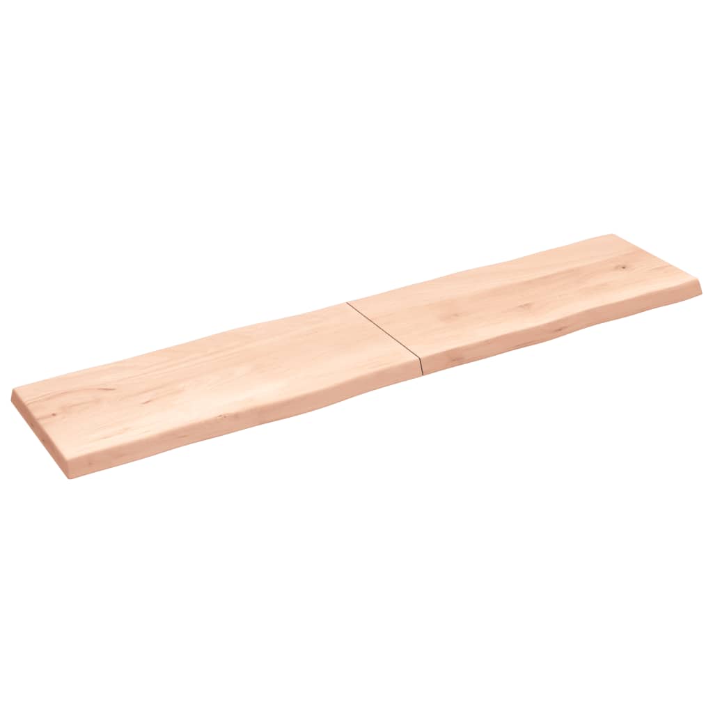 Blat masă 220x50x(2-6) cm lemn stejar netratat contur organic