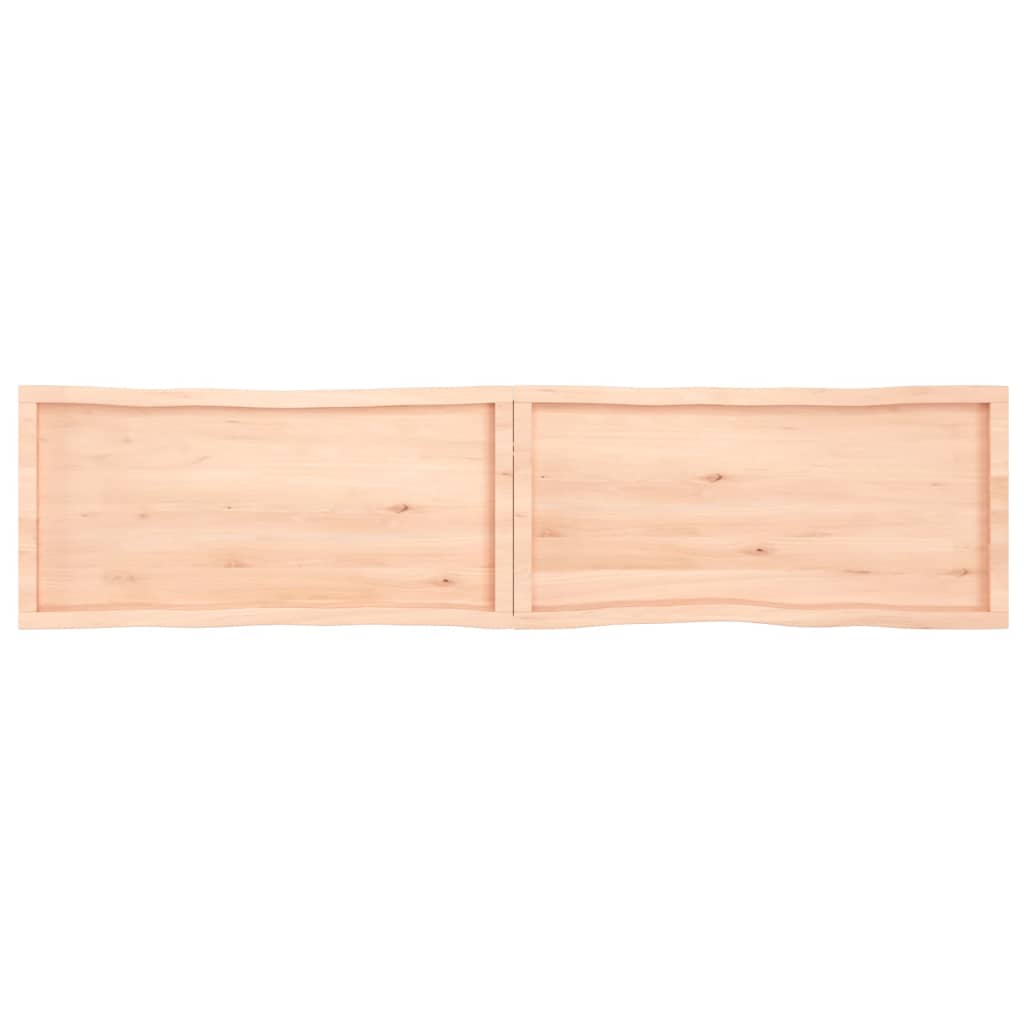 Blat masă 220x50x(2-6) cm lemn stejar netratat contur organic