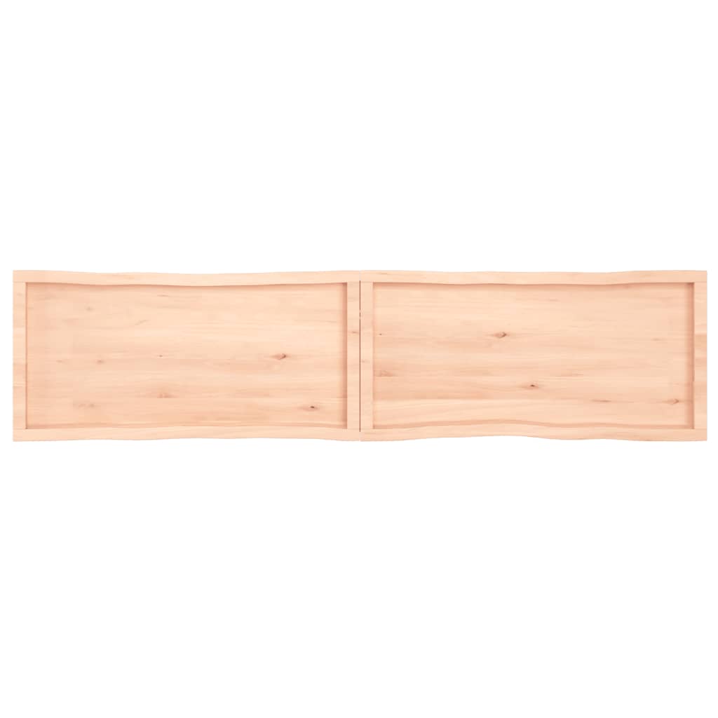Blat masă 220x50x(2-6) cm lemn stejar netratat contur organic