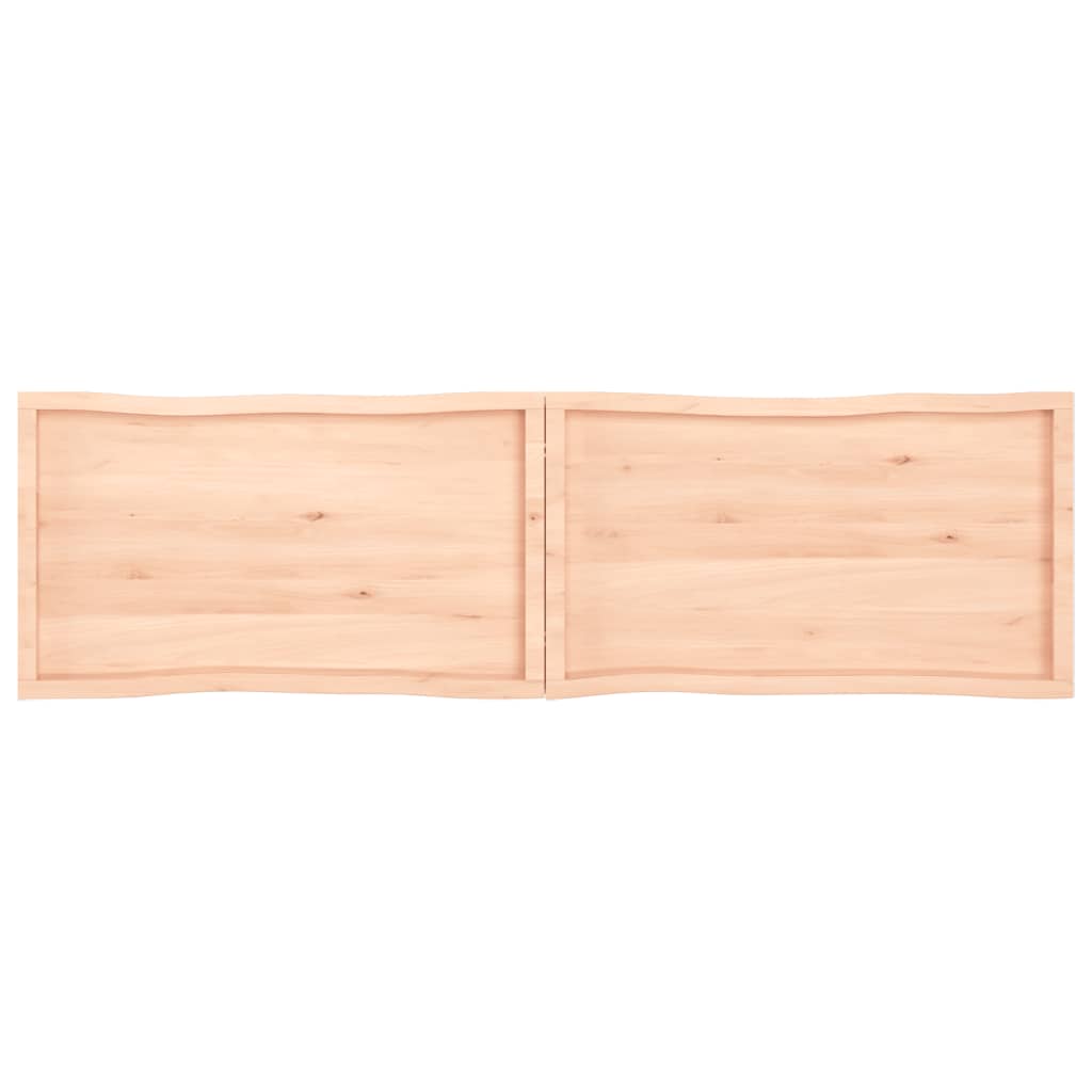 Blat masă 220x60x(2-6) cm lemn stejar netratat contur organic