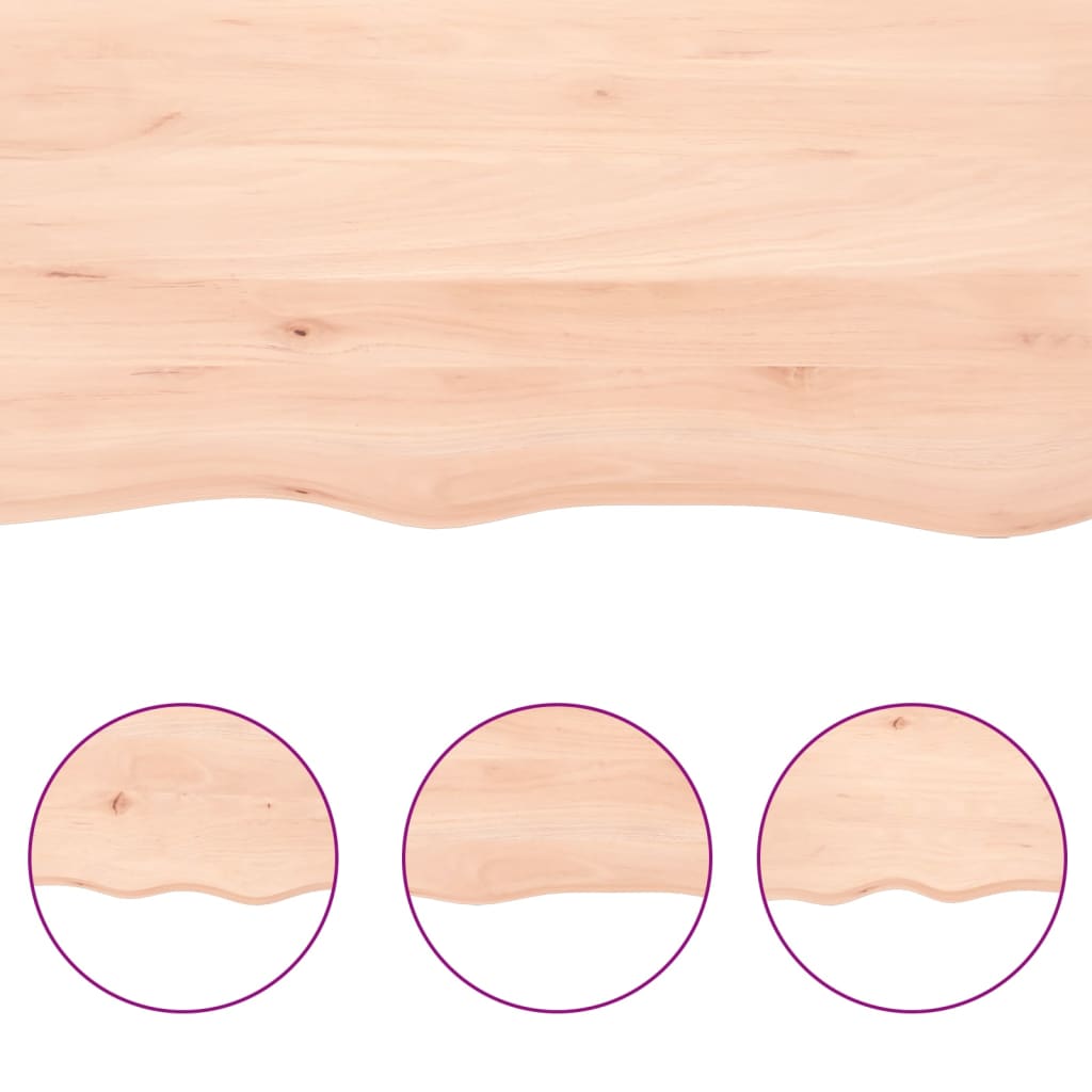 Blat masă 220x60x(2-6) cm lemn stejar netratat contur organic