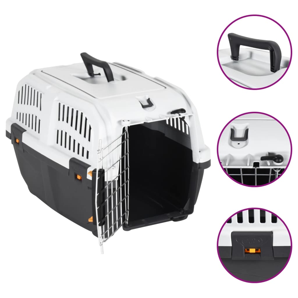 Animal transport box metal door 48x31.5x31cm polypropylene