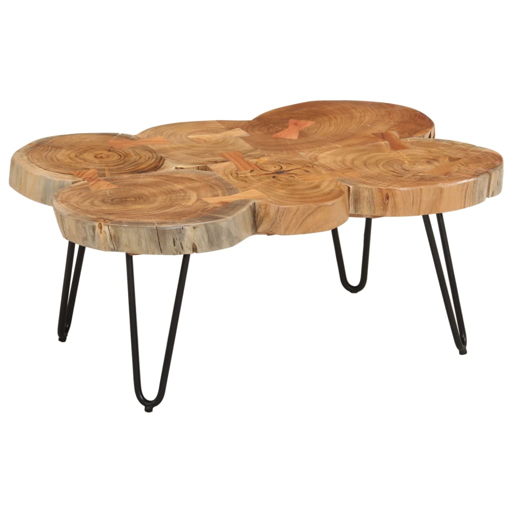 Măsuță de cafea, 36 cm, 6 trunchiuri, lemn masiv de acacia