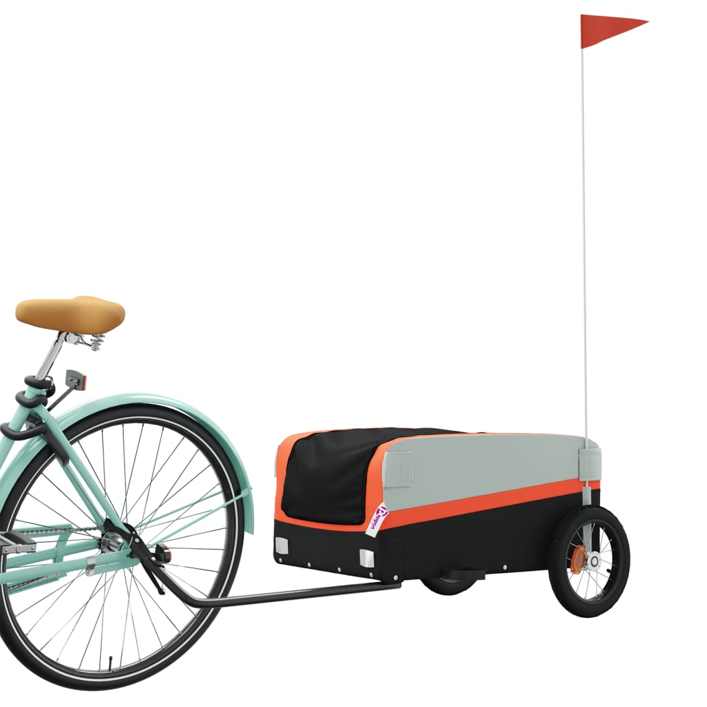 Bicycle trailer black/orange, 30 kg, iron