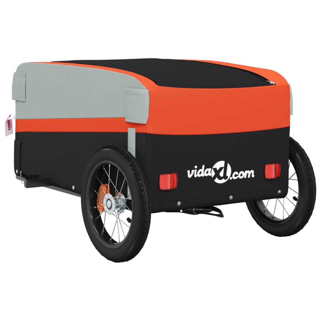 Bicycle trailer black/orange, 30 kg, iron