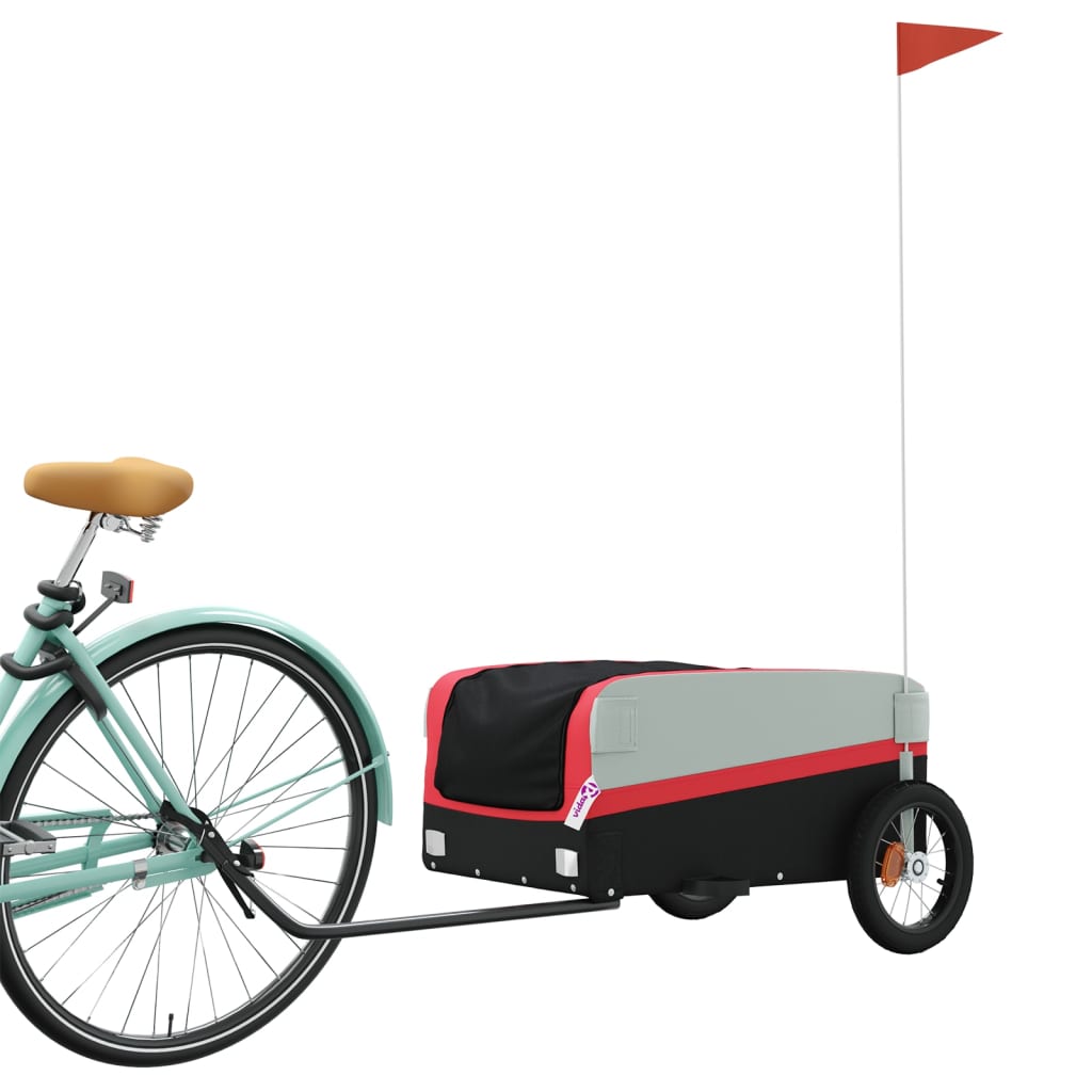 Bicycle trailer, black and red, 30 kg, iron