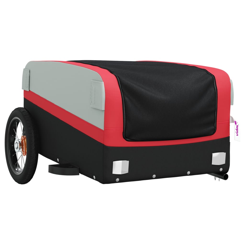 Bicycle trailer, black and red, 30 kg, iron