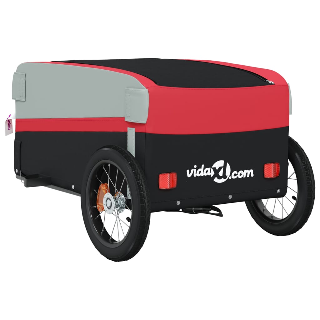 Bicycle trailer, black and red, 30 kg, iron