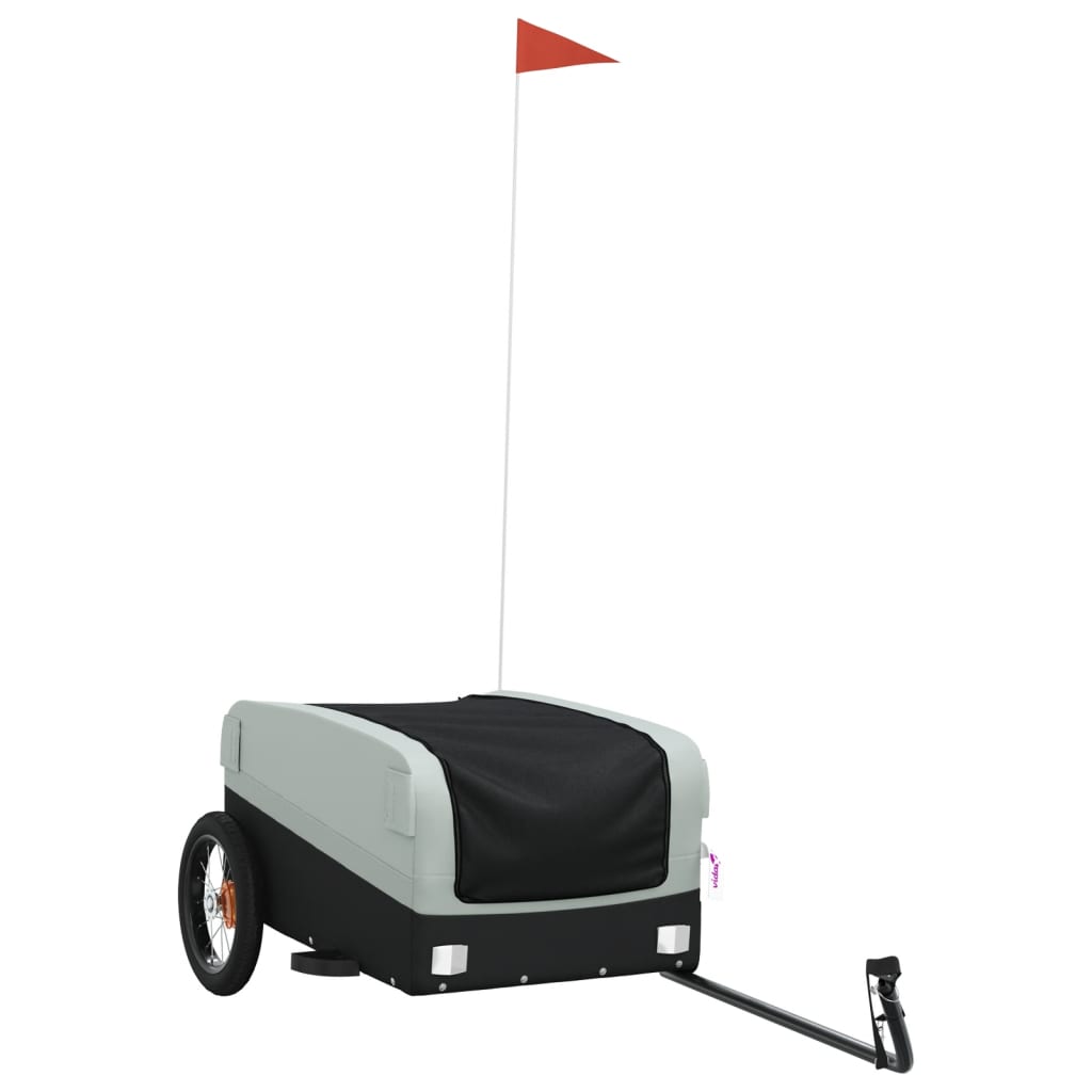 Bicycle trailer, black and gray, 30 kg, iron