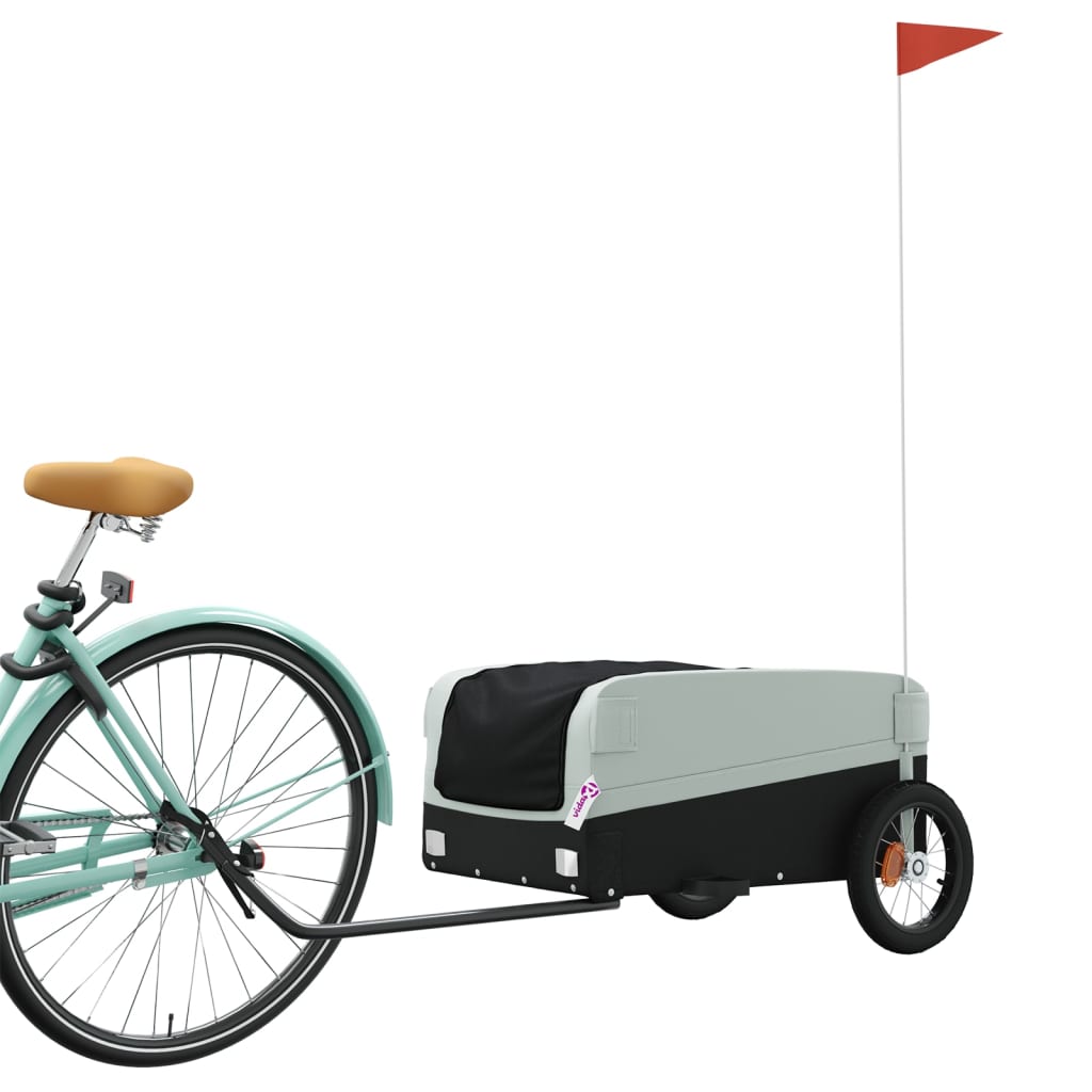 Bicycle trailer, black and gray, 30 kg, iron