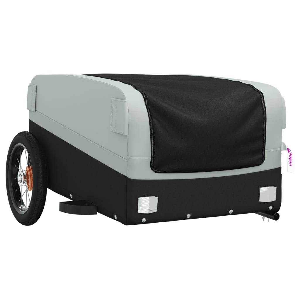 Bicycle trailer, black and gray, 30 kg, iron