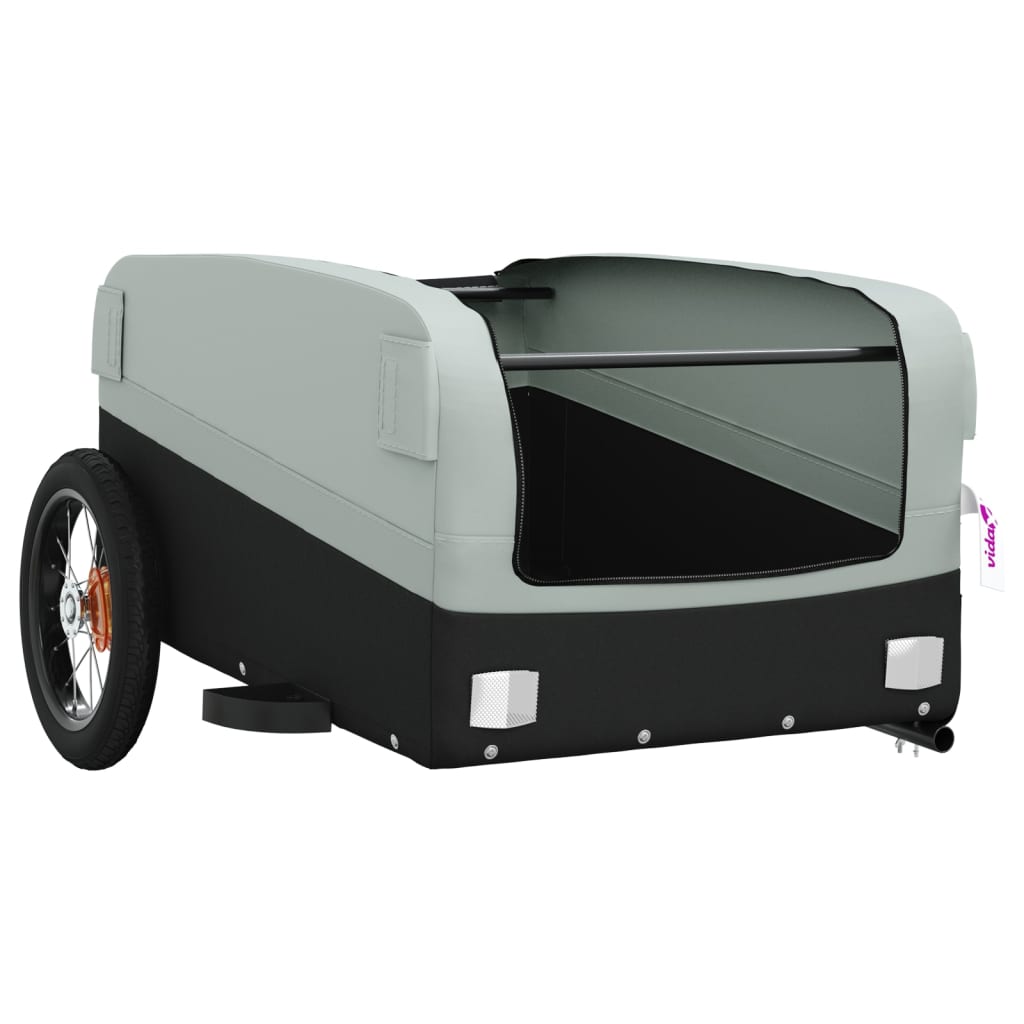 Bicycle trailer, black and gray, 30 kg, iron