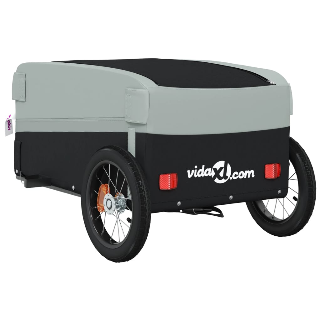 Bicycle trailer, black and gray, 30 kg, iron