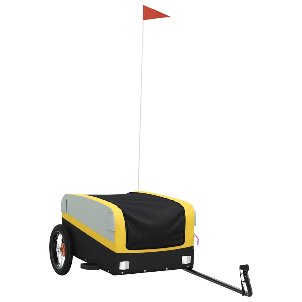 Bicycle trailer, black and yellow, 30 kg, iron