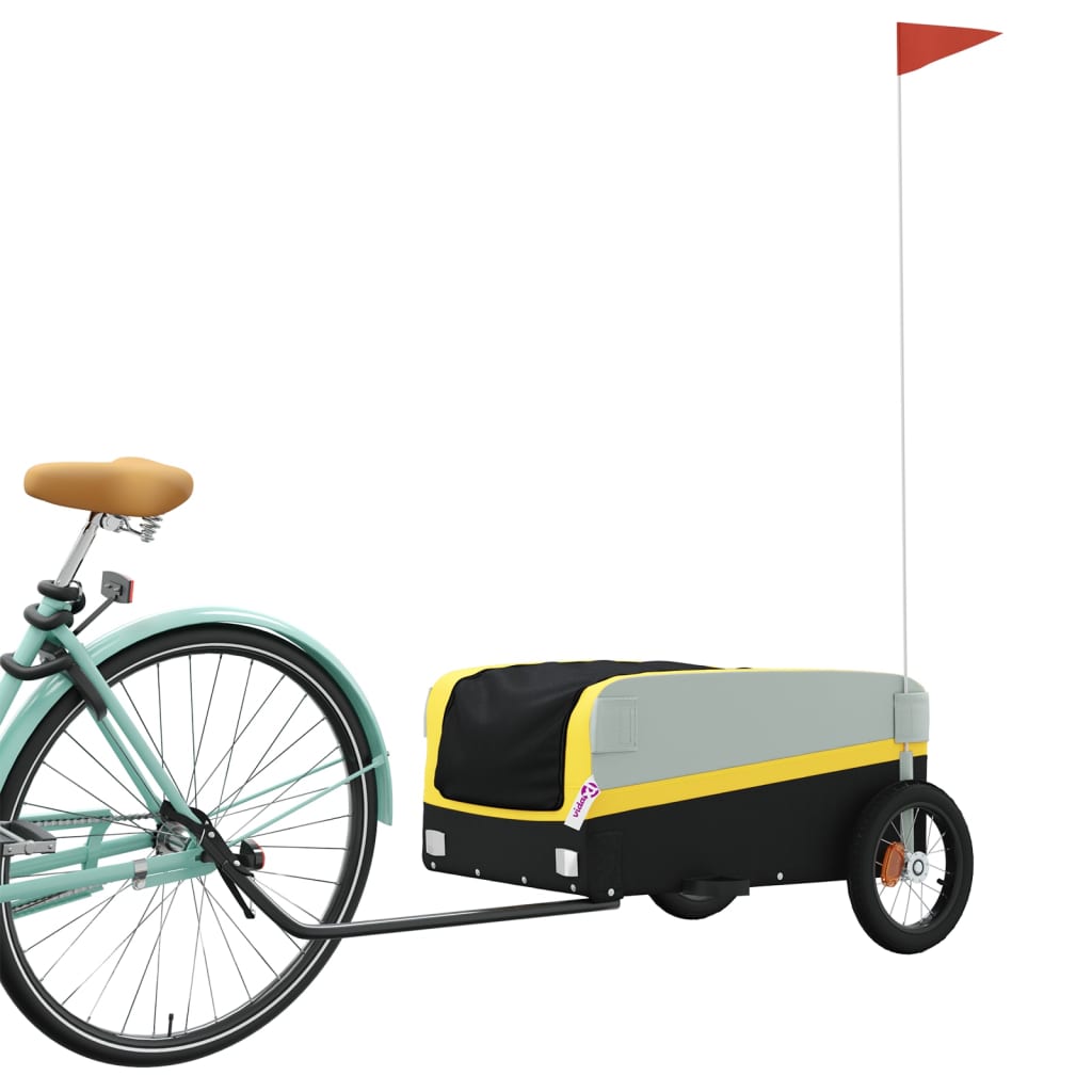 Bicycle trailer, black and yellow, 30 kg, iron