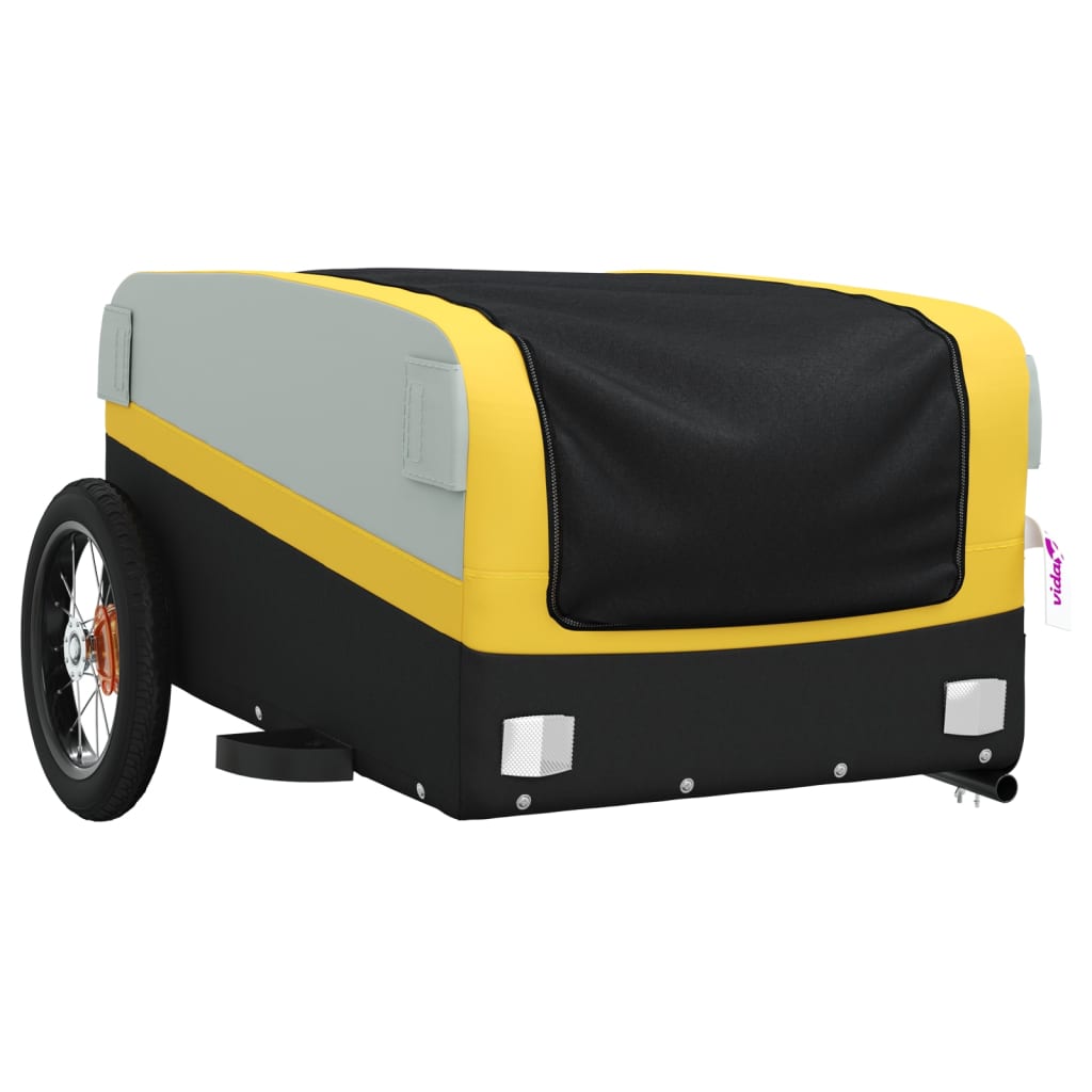 Bicycle trailer, black and yellow, 30 kg, iron