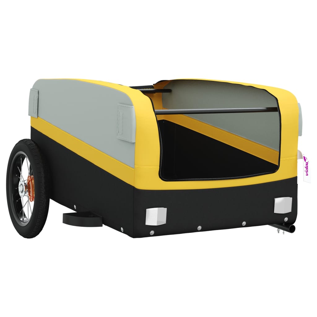 Bicycle trailer, black and yellow, 30 kg, iron