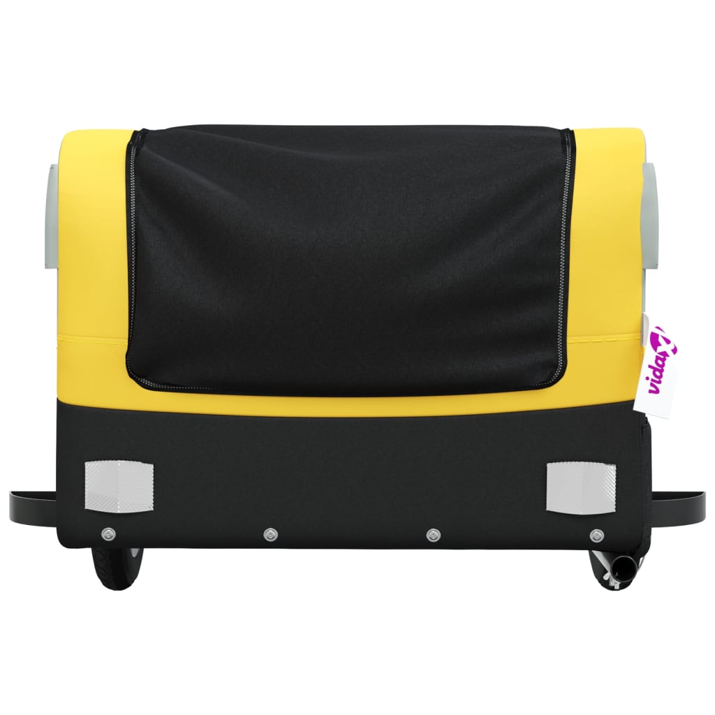 Bicycle trailer, black and yellow, 30 kg, iron