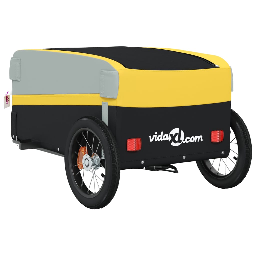 Bicycle trailer, black and yellow, 30 kg, iron