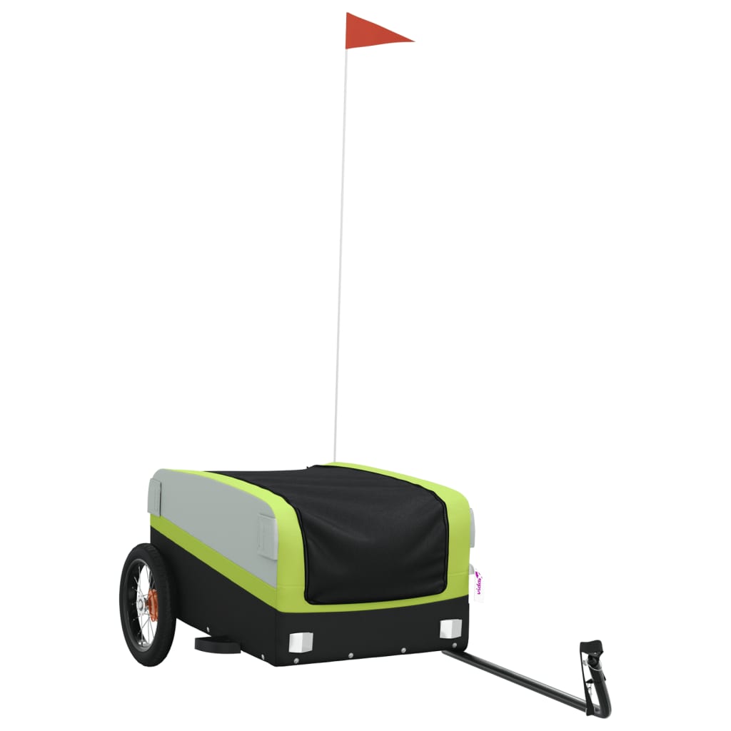 Bicycle trailer, black and green, 30 kg, iron