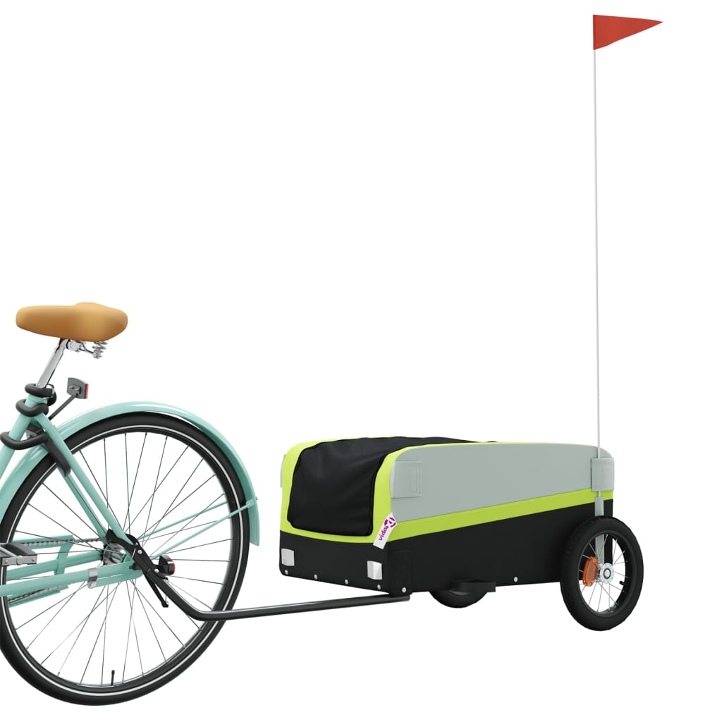 Bicycle trailer, black and green, 30 kg, iron