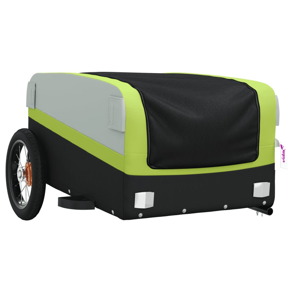 Bicycle trailer, black and green, 30 kg, iron