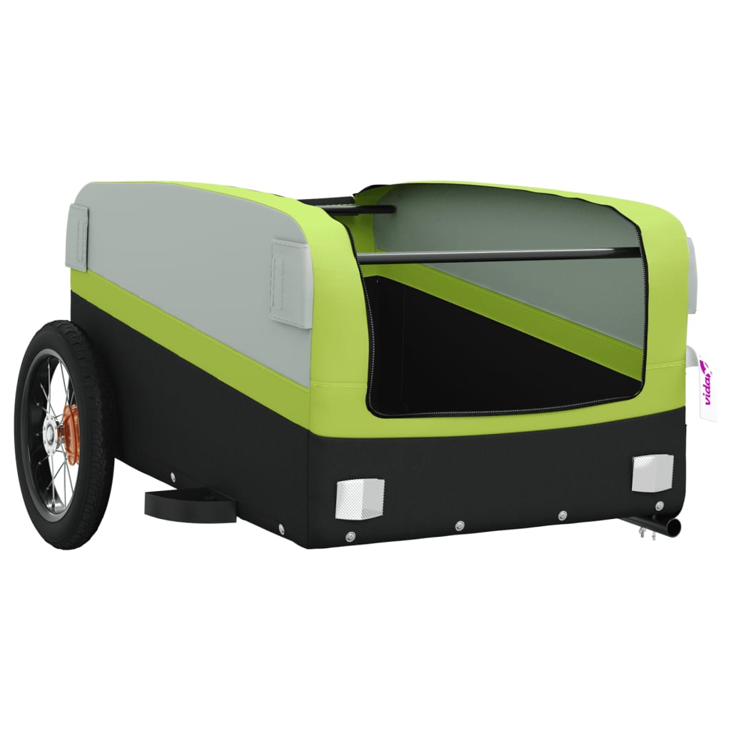 Bicycle trailer, black and green, 30 kg, iron