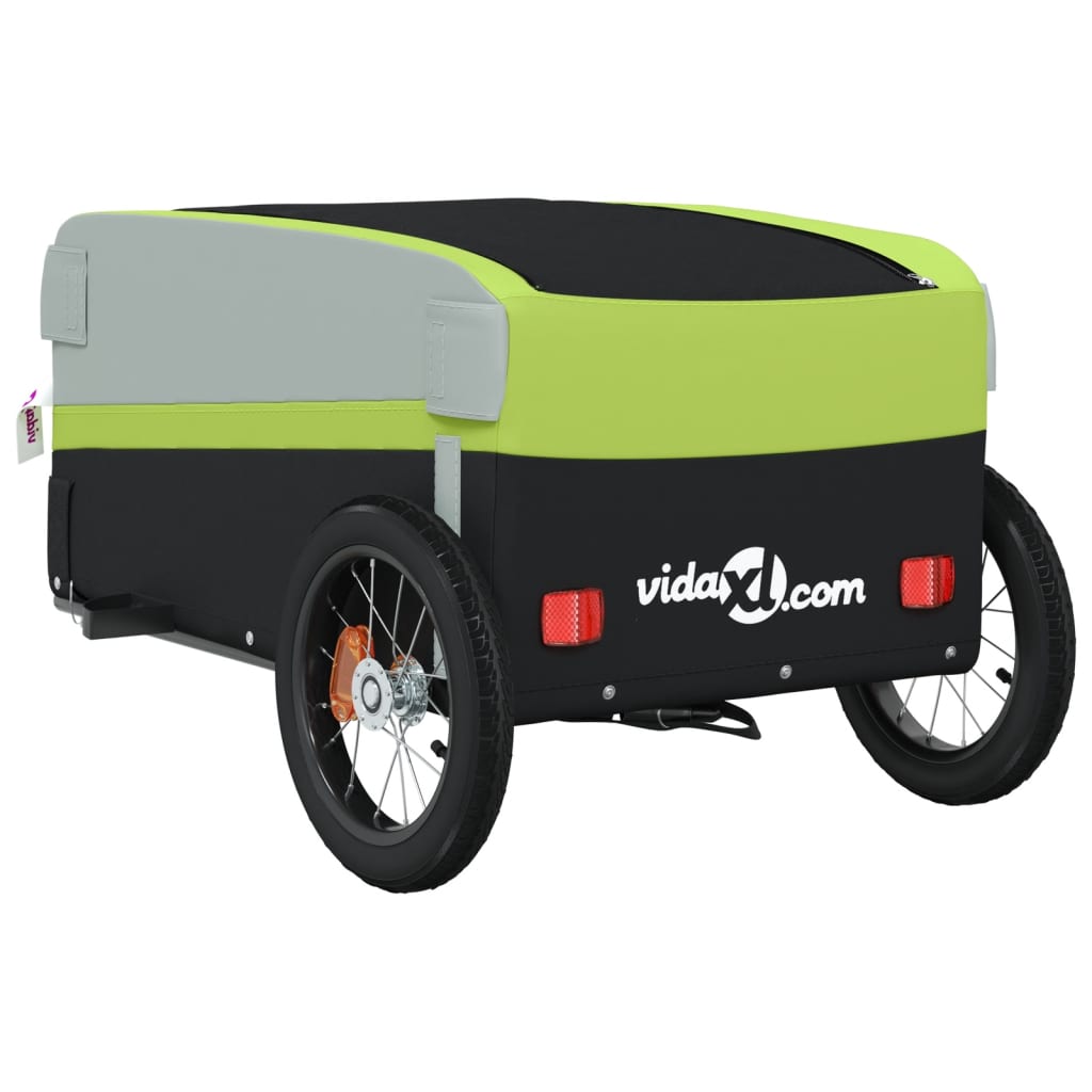 Bicycle trailer, black and green, 30 kg, iron