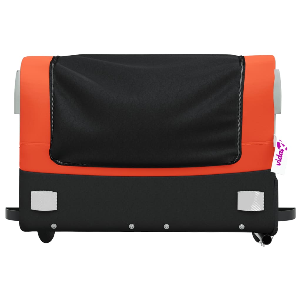 Bicycle trailer, black and orange, 45 kg, iron