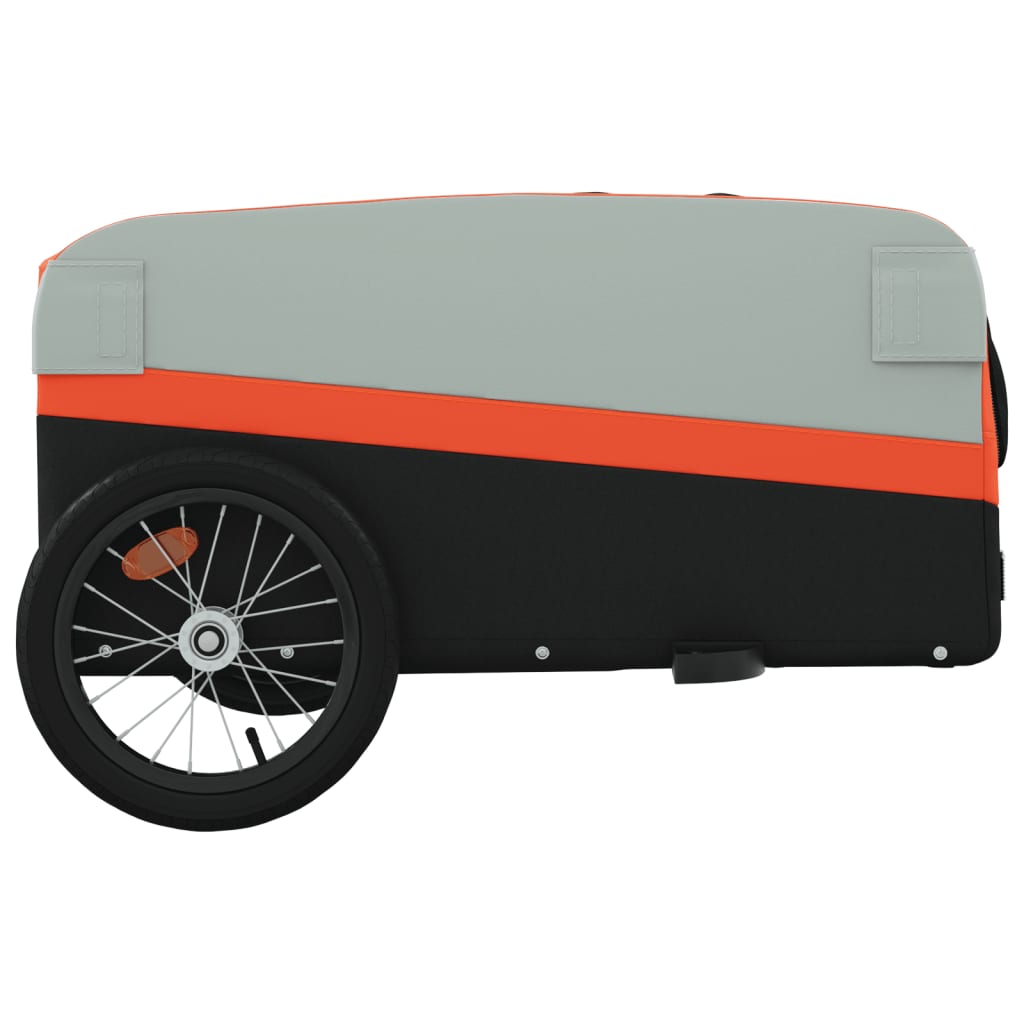 Bicycle trailer, black and orange, 45 kg, iron