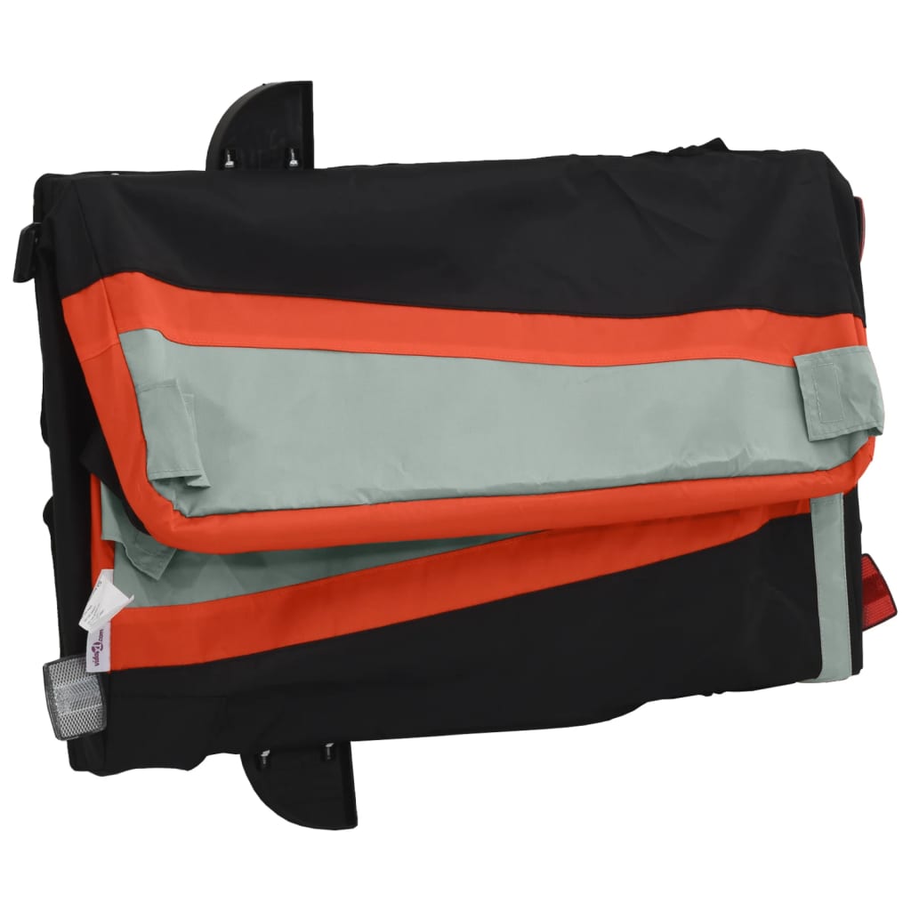 Bicycle trailer, black and orange, 45 kg, iron