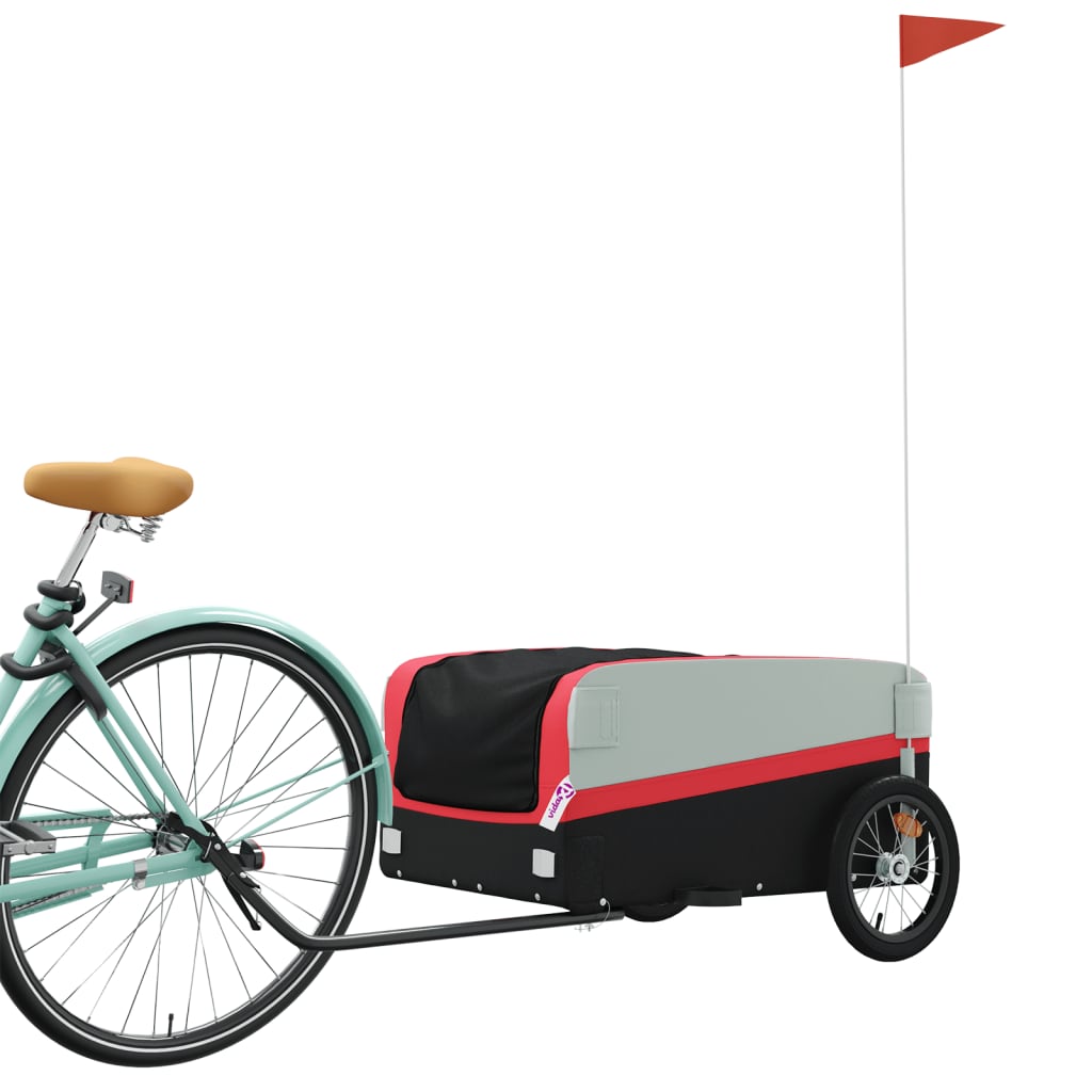 Bicycle trailer, black and red, 45 kg, iron