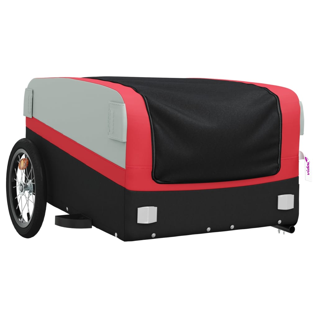 Bicycle trailer, black and red, 45 kg, iron