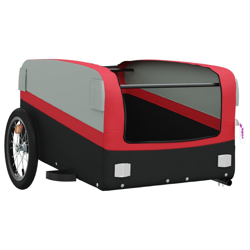 Bicycle trailer, black and red, 45 kg, iron