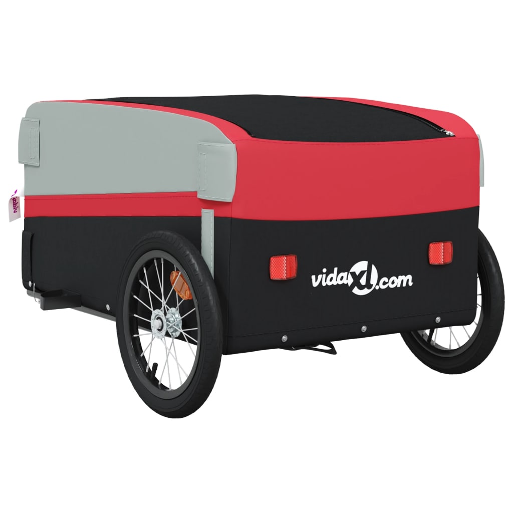 Bicycle trailer, black and red, 45 kg, iron