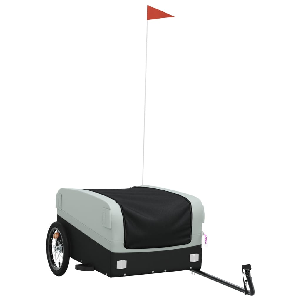 Bicycle trailer, black and gray, 45 kg, iron