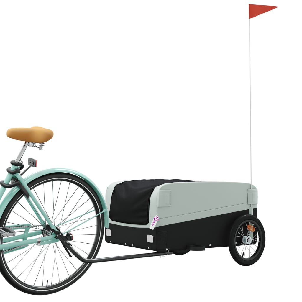 Bicycle trailer, black and gray, 45 kg, iron