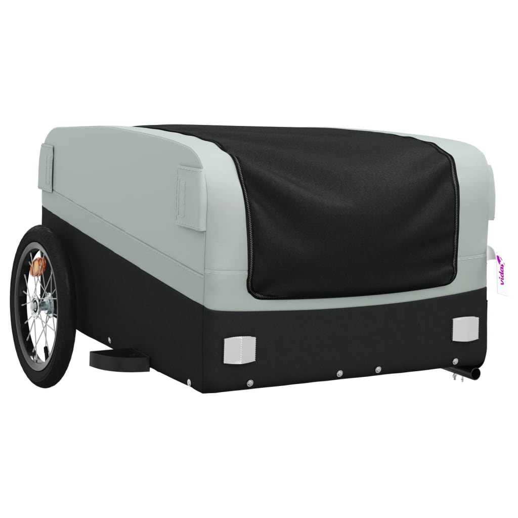 Bicycle trailer, black and gray, 45 kg, iron