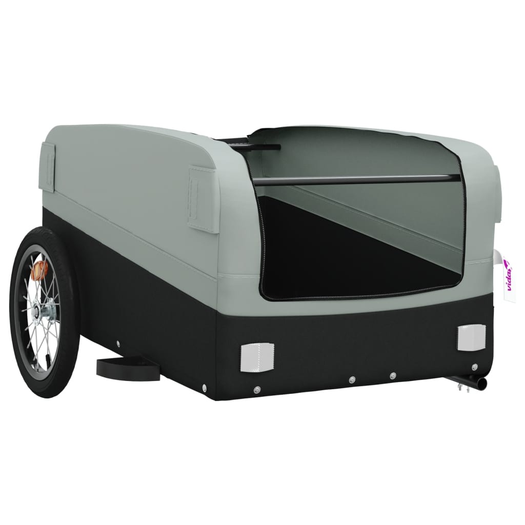 Bicycle trailer, black and gray, 45 kg, iron