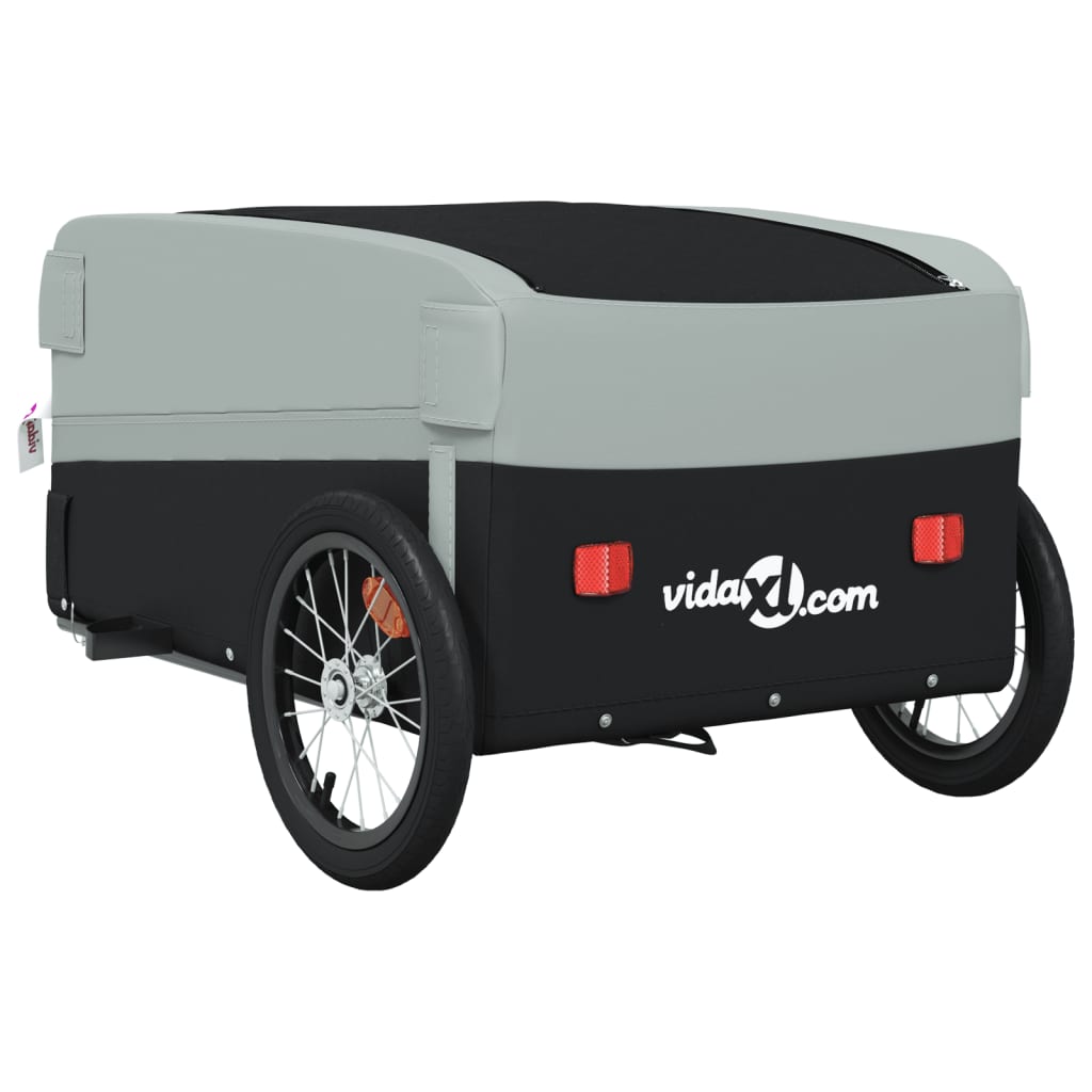 Bicycle trailer, black and gray, 45 kg, iron