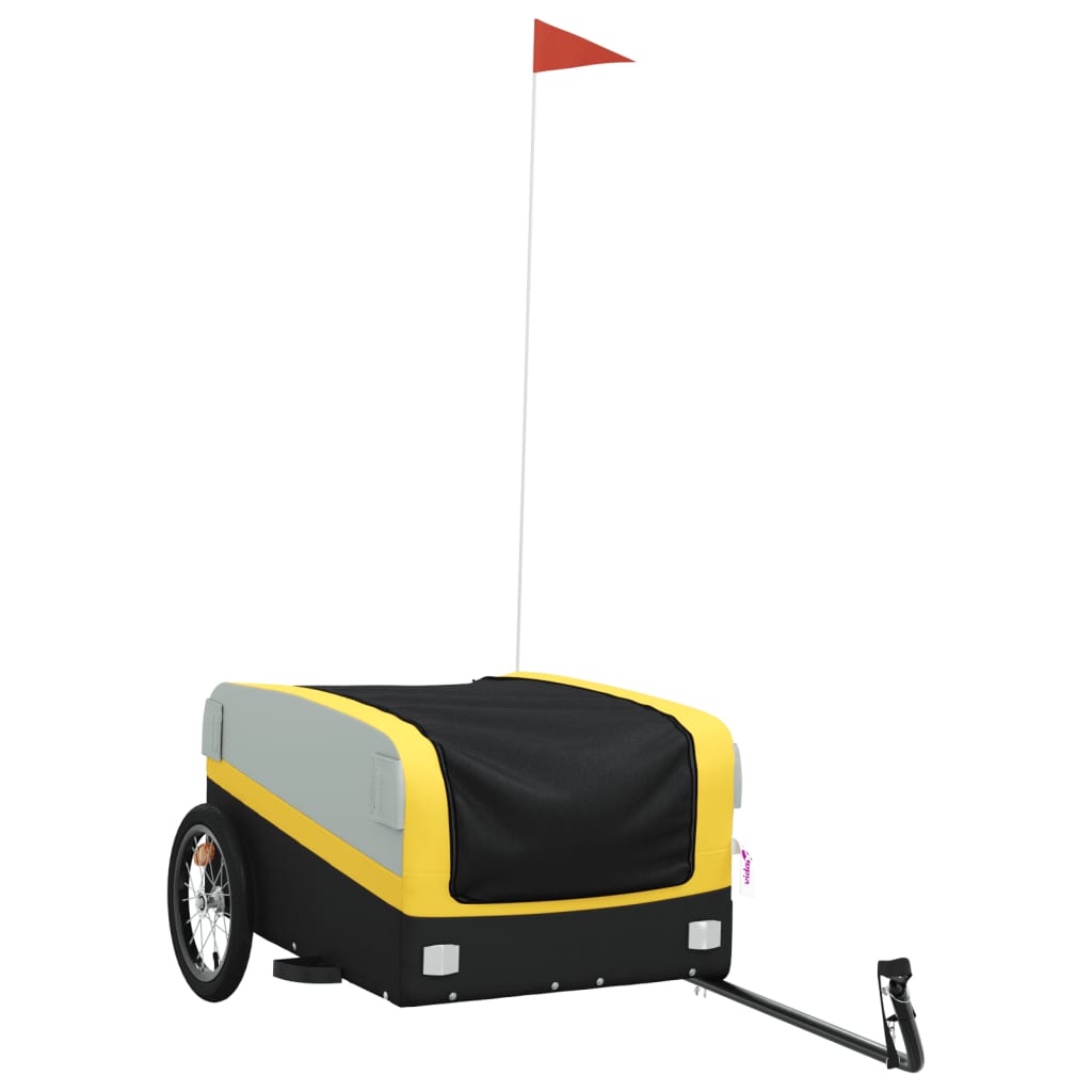 Bicycle trailer, black and yellow, 45 kg, iron