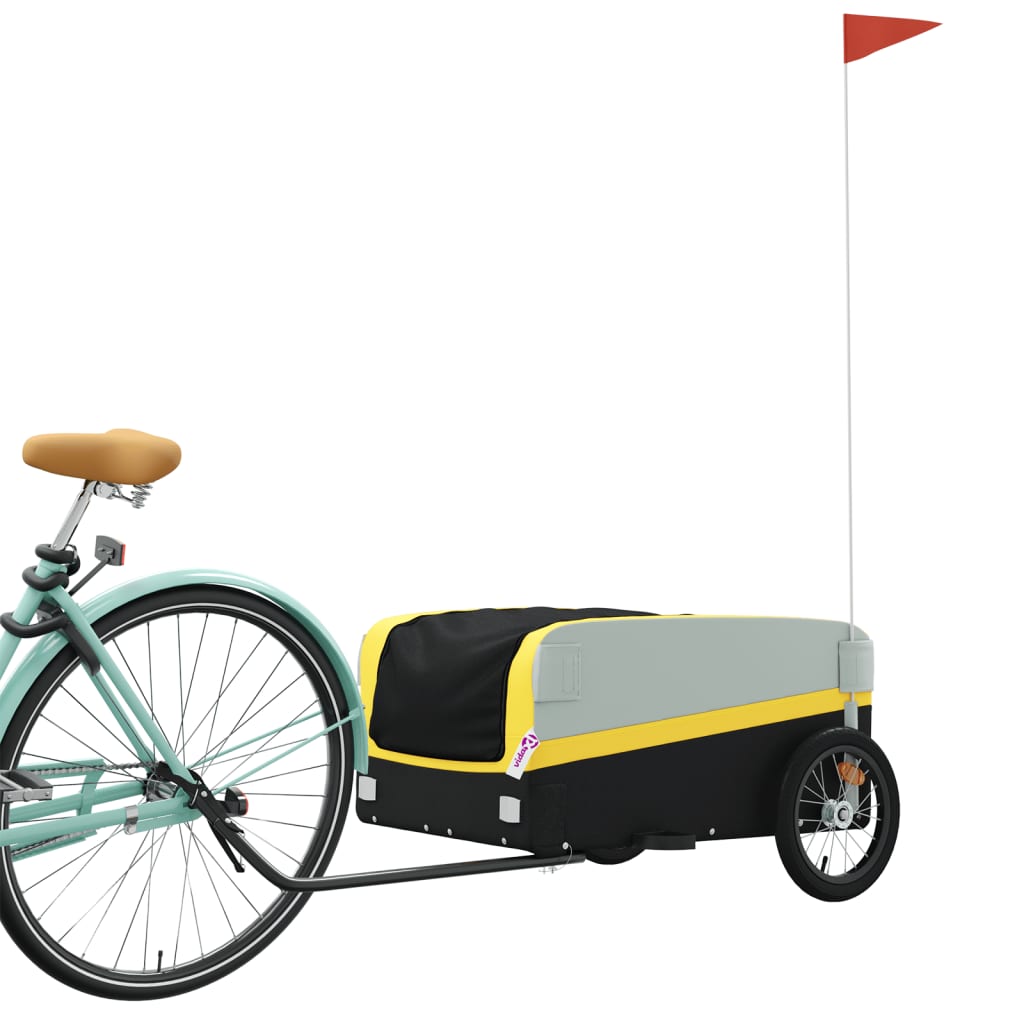 Bicycle trailer, black and yellow, 45 kg, iron