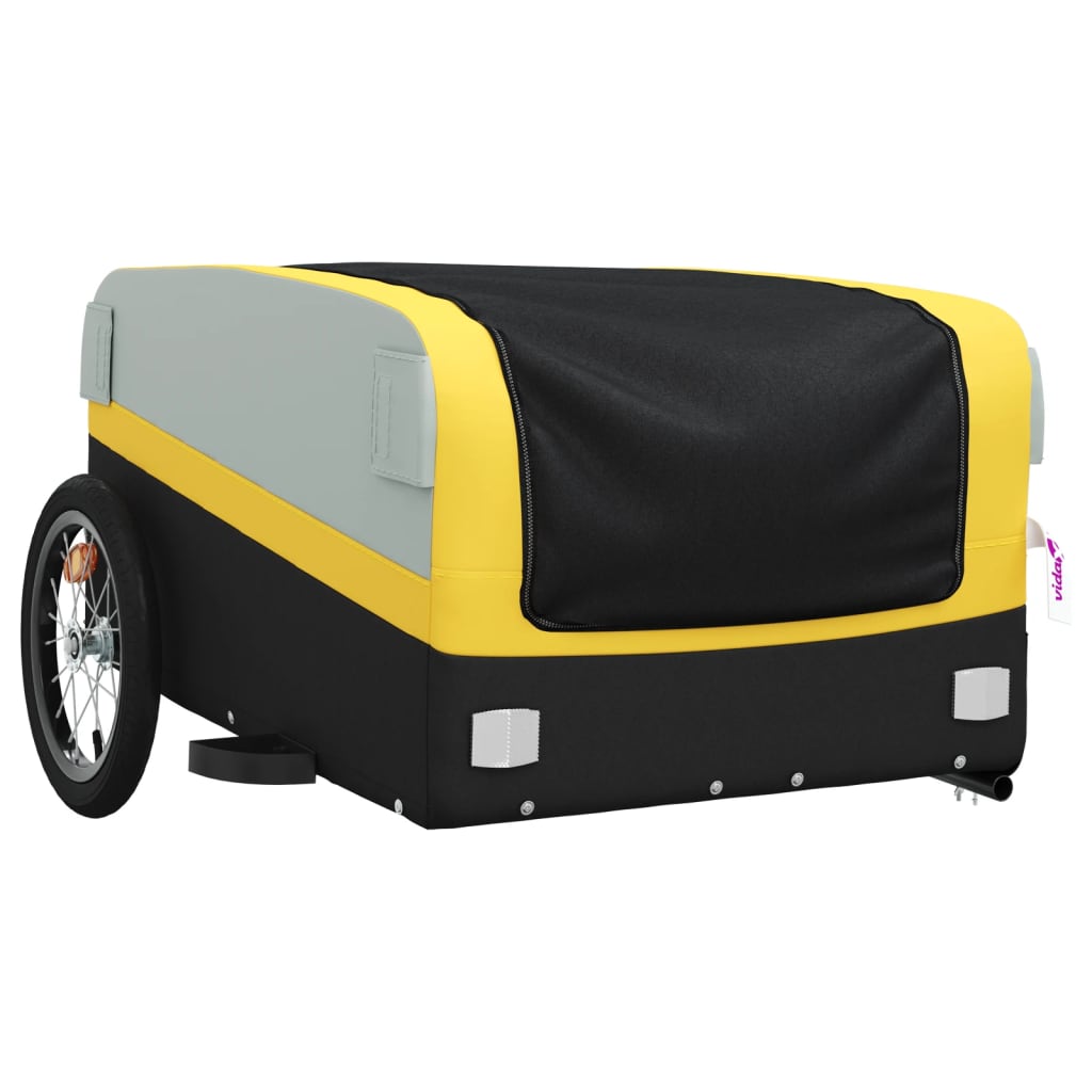 Bicycle trailer, black and yellow, 45 kg, iron