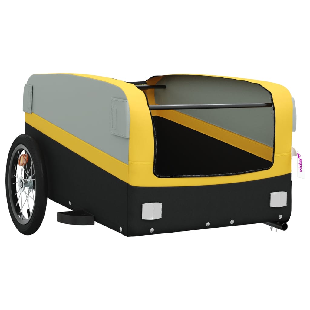 Bicycle trailer, black and yellow, 45 kg, iron