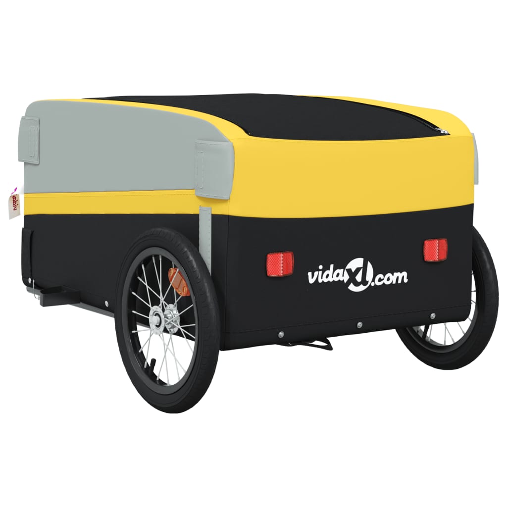 Bicycle trailer, black and yellow, 45 kg, iron