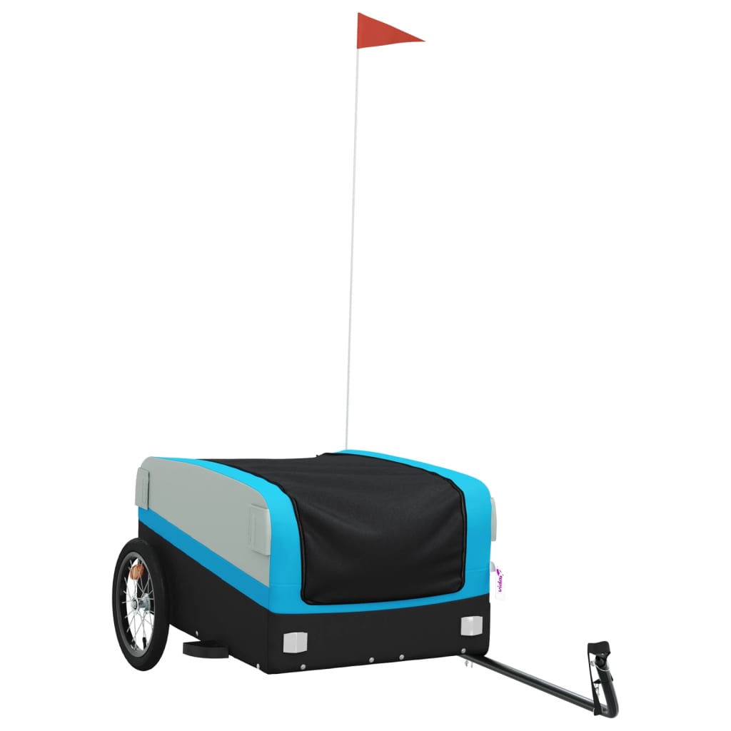 Bicycle trailer, black and blue, 45 kg, iron